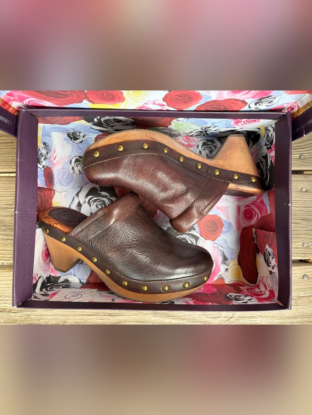 Vintage Lucky Brand Maddox Clog Heeled Mule NWB Sz 8M - Picture 5 of 8